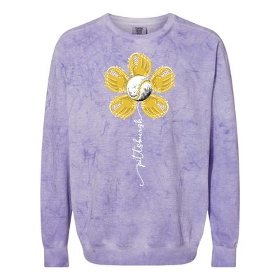 Pittsburgh Baseball Sunflower Sport Lover Colorblast Crewneck Sweatshirt