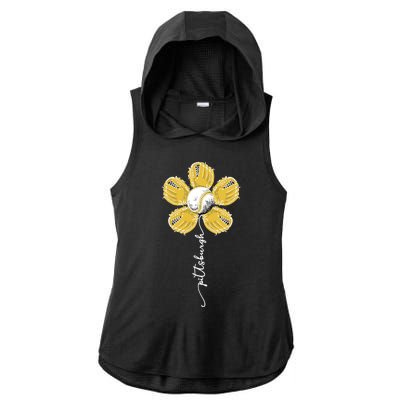 Pittsburgh Baseball Sunflower Sport Lover Ladies PosiCharge Tri-Blend Wicking Draft Hoodie Tank