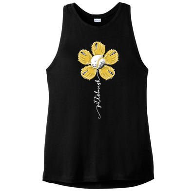 Pittsburgh Baseball Sunflower Sport Lover Ladies PosiCharge Tri-Blend Wicking Tank