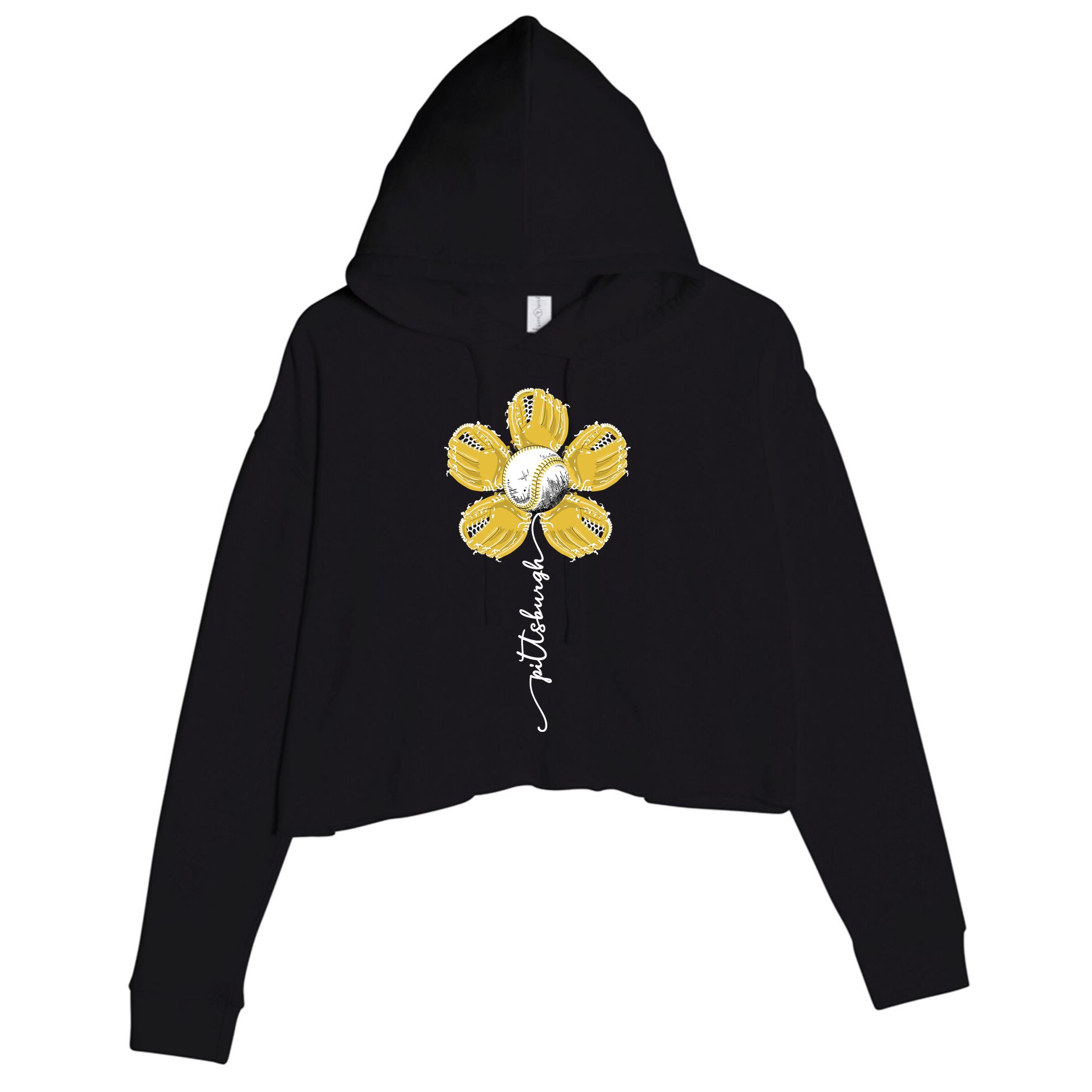 Pittsburgh Baseball Sunflower Sport Lover Crop Fleece Hoodie