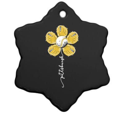 Pittsburgh Baseball Sunflower Sport Lover Ceramic Star Ornament