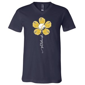 Pittsburgh Baseball Sunflower Sport Lover V-Neck T-Shirt