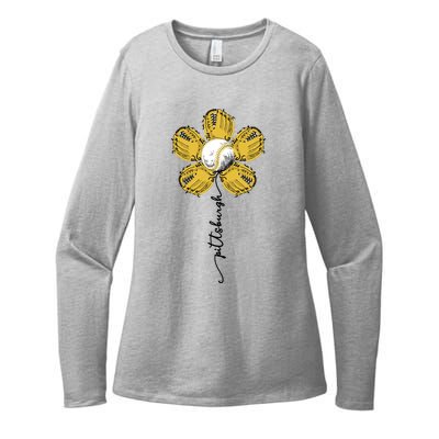 Pittsburgh Baseball Sunflower Sport Lover Womens CVC Long Sleeve Shirt