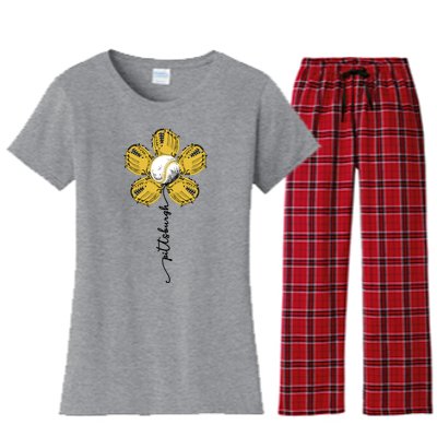 Pittsburgh Baseball Sunflower Sport Lover Women's Flannel Pajama Set