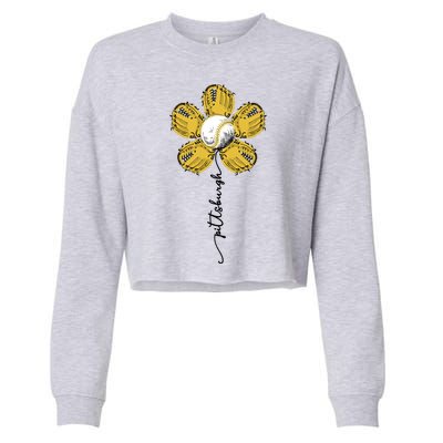 Pittsburgh Baseball Sunflower Sport Lover Cropped Pullover Crew