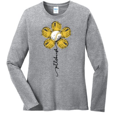 Pittsburgh Baseball Sunflower Sport Lover Ladies Long Sleeve Shirt