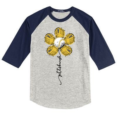 Pittsburgh Baseball Sunflower Sport Lover Kids Colorblock Raglan Jersey