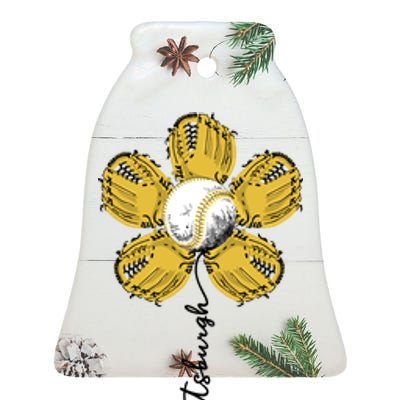 Pittsburgh Baseball Sunflower Sport Lover Ceramic Bell Ornament