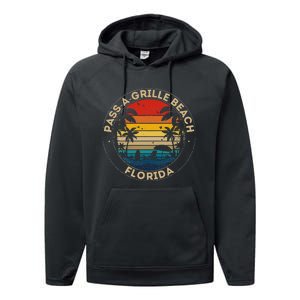 Passagrille Beach Souvenir Florida Reminder Performance Fleece Hoodie