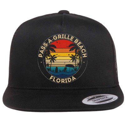 Passagrille Beach Souvenir Florida Reminder Flat Bill Trucker Hat