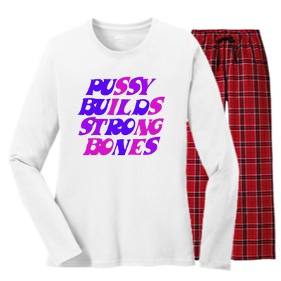 Pussy Builds Strong Bones Shirt PBSB Colored Women's Long Sleeve Flannel Pajama Set 