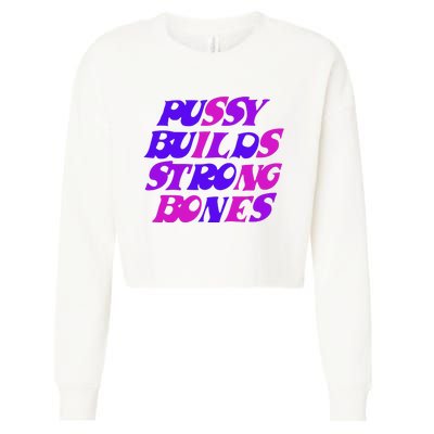 Pussy Builds Strong Bones Shirt PBSB Colored Cropped Pullover Crew