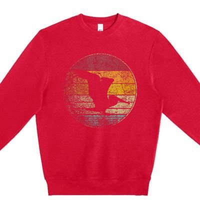 Pelican Bird Sun Retro Vintage 80s Gift Beach Tropical Premium Crewneck Sweatshirt