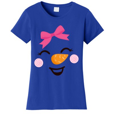 Pink Bow Snow Cute Snow Face Christmas Meaningful Gift Women's T-Shirt