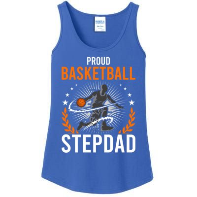 Proud Basketball Stepdad Stepdad Gift Ladies Essential Tank