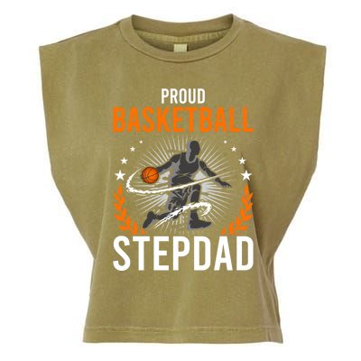 Proud Basketball Stepdad Stepdad Gift Garment-Dyed Women's Muscle Tee