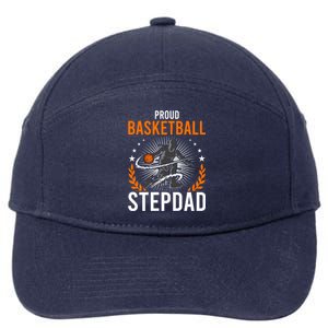 Proud Basketball Stepdad Stepdad Gift 7-Panel Snapback Hat