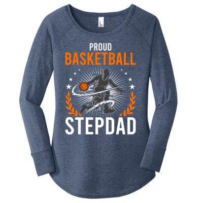 Proud Basketball Stepdad Stepdad Gift Women's Perfect Tri Tunic Long Sleeve Shirt