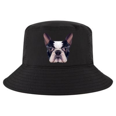 Polygonal Boston Terrier Dog Face Boston Terrier Mom And Dad Cool Comfort Performance Bucket Hat