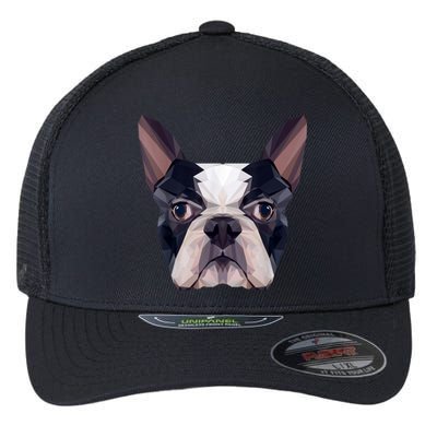 Polygonal Boston Terrier Dog Face Boston Terrier Mom And Dad Flexfit Unipanel Trucker Cap