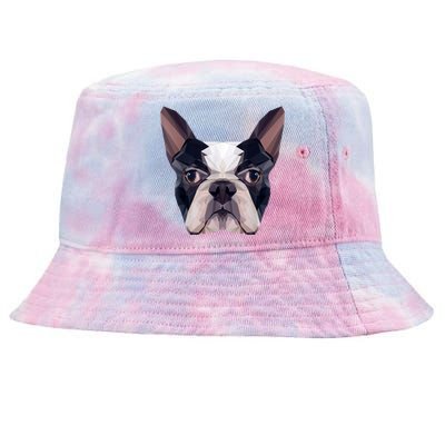 Polygonal Boston Terrier Dog Face Boston Terrier Mom And Dad Tie-Dyed Bucket Hat