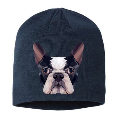 Polygonal Boston Terrier Dog Face Boston Terrier Mom And Dad Sustainable Beanie