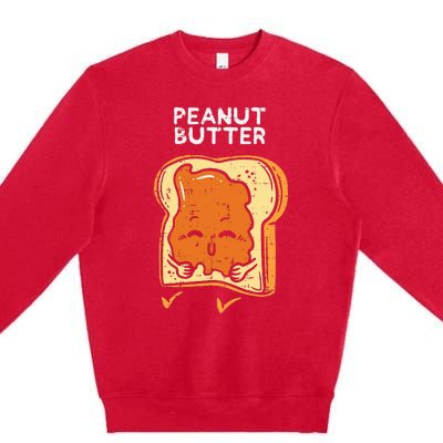 Peanut Butter Toast Matching Halloween Couples Him And Her Premium Crewneck Sweatshirt