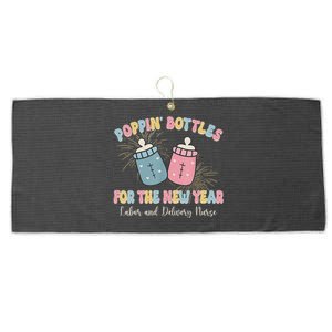 Poppin Bottles The Labor And Delivery Crew New Years 2025 Large Microfiber Waffle Golf Towel