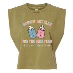 Poppin Bottles The Labor And Delivery Crew New Years 2025 Garment-Dyed Women's Muscle Tee