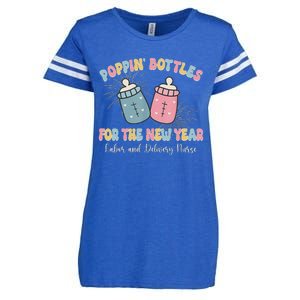 Poppin Bottles The Labor And Delivery Crew New Years 2025 Enza Ladies Jersey Football T-Shirt