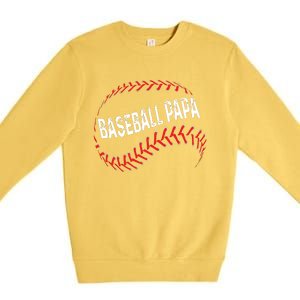 Papa Baseball Tee Grandson Funny Idea For Grandpa Premium Crewneck Sweatshirt