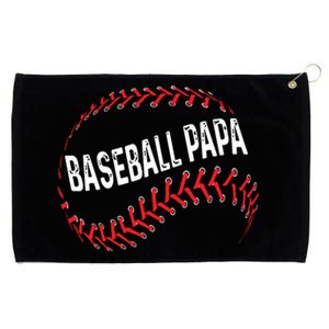 Papa Baseball Tee Grandson Funny Idea For Grandpa Grommeted Golf Towel