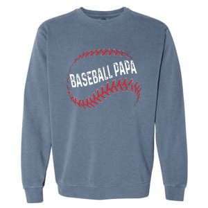 Papa Baseball Tee Grandson Funny Idea For Grandpa Garment-Dyed Sweatshirt