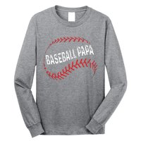 Papa Baseball Tee Grandson Funny Idea For Grandpa Long Sleeve Shirt