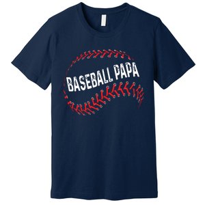 Papa Baseball Tee Grandson Funny Idea For Grandpa Premium T-Shirt