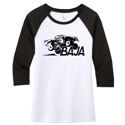 Prerunner Baja Trophy Truck Off Road Women's Tri-Blend 3/4-Sleeve Raglan Shirt