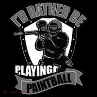 Paint Balling Tee I'd Rather Be Playing Paintball Flexfit Unipanel Trucker Cap