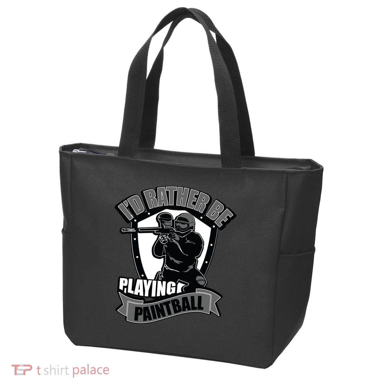 Paint Balling Tee I'd Rather Be Playing Paintball Zip Tote Bag