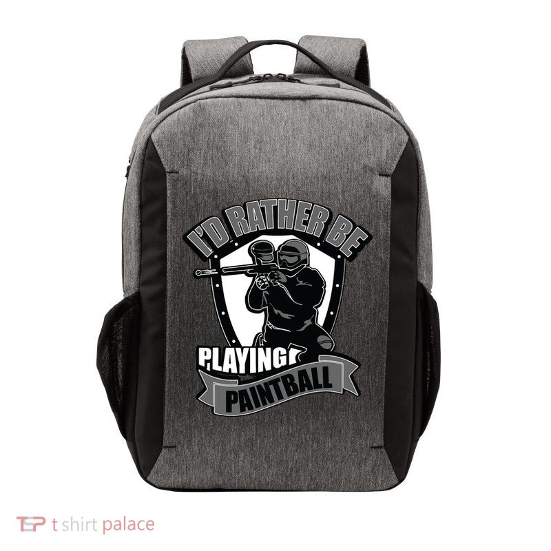 Paint Balling Tee I'd Rather Be Playing Paintball Vector Backpack