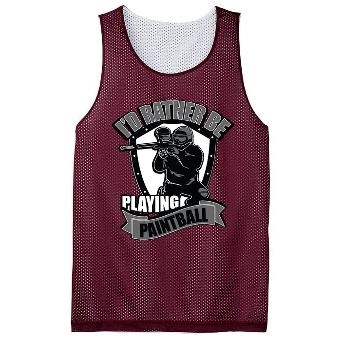 Paint Balling Tee I'd Rather Be Playing Paintball Mesh Reversible Basketball Jersey Tank