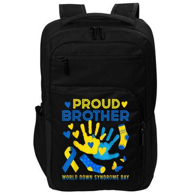 Proud Brother T21 World Down Syndrome Awareness Day Ribbon Impact Tech Backpack
