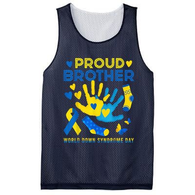 Proud Brother T21 World Down Syndrome Awareness Day Ribbon Mesh Reversible Basketball Jersey Tank