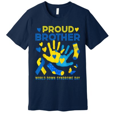 Proud Brother T21 World Down Syndrome Awareness Day Ribbon Premium T-Shirt