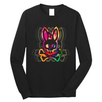 PsychedelicA Bunny Tie Dye Skull And Crossbones Long Sleeve Shirt