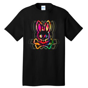 PsychedelicA Bunny Tie Dye Skull And Crossbones Tall T-Shirt