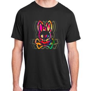 PsychedelicA Bunny Tie Dye Skull And Crossbones Adult ChromaSoft Performance T-Shirt