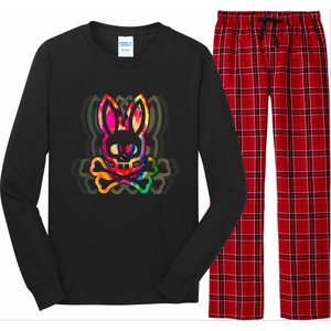 PsychedelicA Bunny Tie Dye Skull And Crossbones Long Sleeve Pajama Set