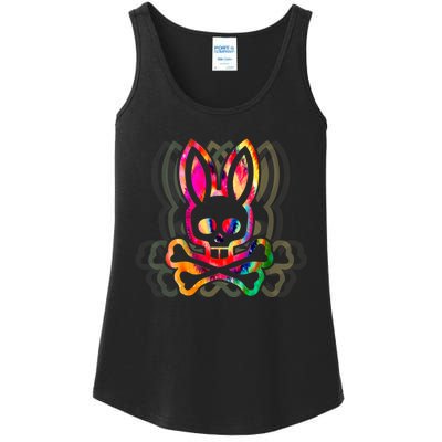 PsychedelicA Bunny Tie Dye Skull And Crossbones Ladies Essential Tank