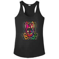 PsychedelicA Bunny Tie Dye Skull And Crossbones Ladies PosiCharge Competitor Racerback Tank