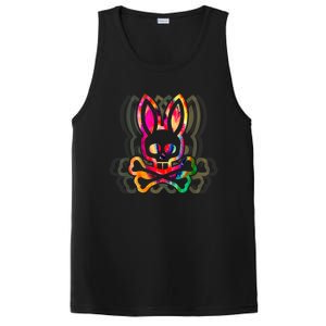 PsychedelicA Bunny Tie Dye Skull And Crossbones PosiCharge Competitor Tank